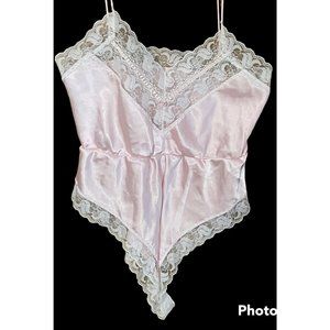 vintage kaydette Womens Sz Small pink lace nightie lingerie lace flower USA